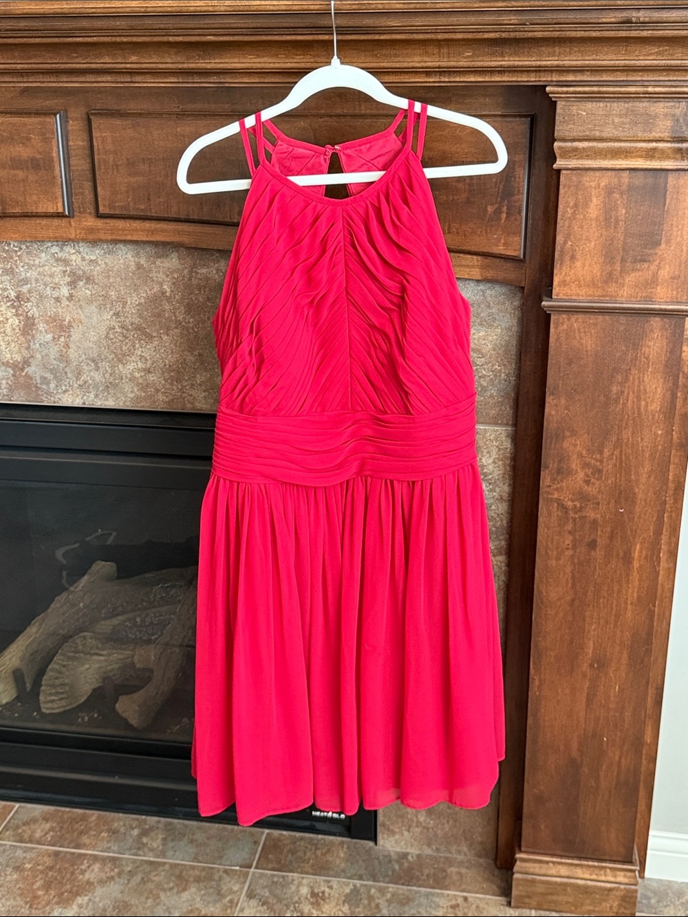 Bill Levkoff Red Formal Dress Flattering Ruched Double Strap size 24